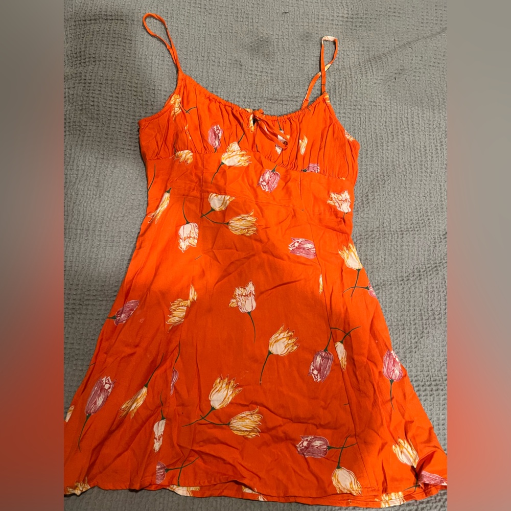 Orange floral dress